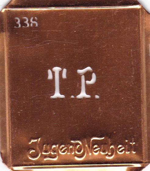 TP - Kleine Monogramm Schablone zum Besticken von Herrenhemden