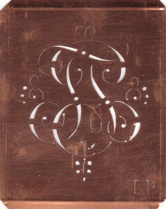 WA - Hübsche alte verschnörkelte Monogrammschablone