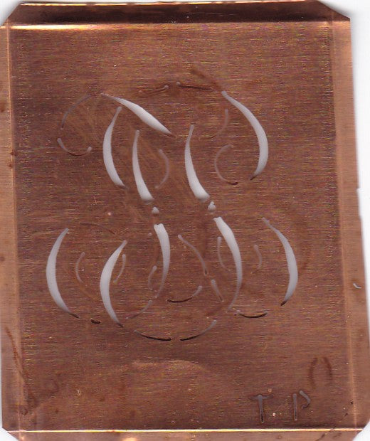 TP - Alte Monogramm Schablone zum Sticken
