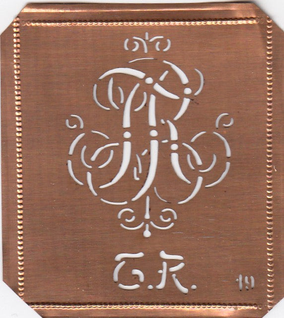 TR - Alte verschlungene zarte Stickschablone