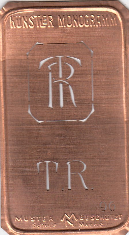 TR - Alte Jugendstil Stickschablone - Medaillon-Design