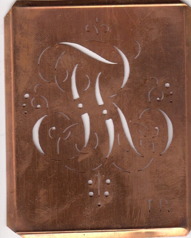 TR - Hübsche alte verschnörkelte Monogrammschablone
