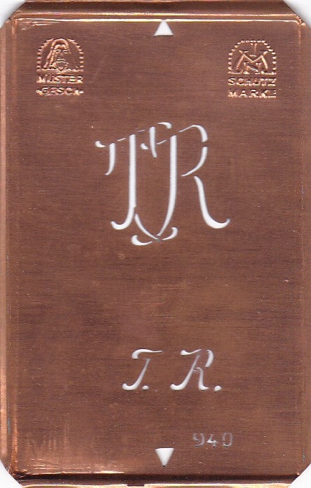 TR - Alte Monogramm Schablone nicht nur zum Sticken
