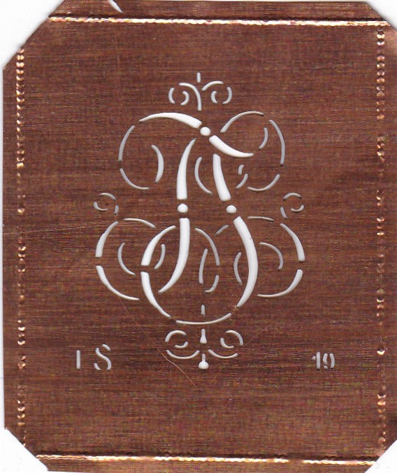 TS - Alte verschlungene zarte Stickschablone