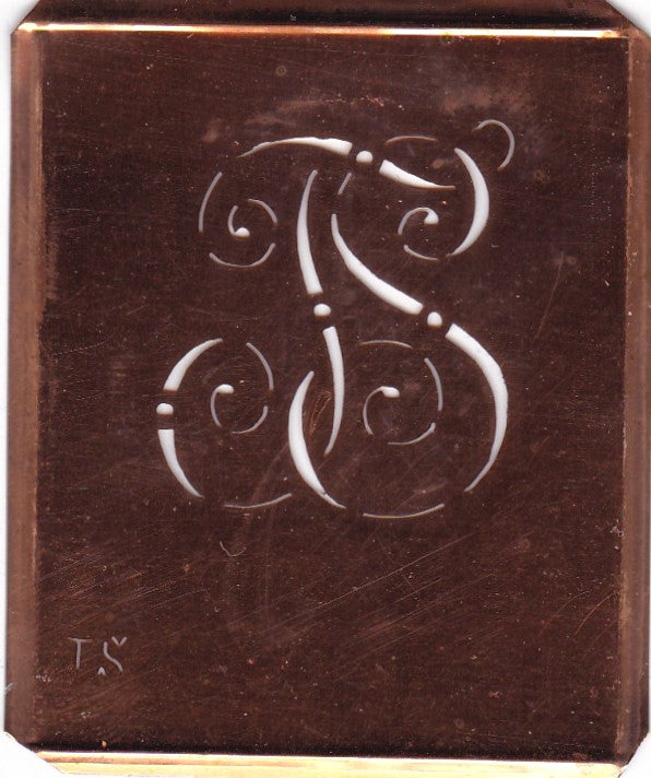 TS - Alte verschlungene Monogramm Stick Schablone