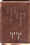 TT - Interessante alte Kupfer-Schablone zum Sticken von Monogrammen