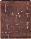 TT - Große attraktive Kupferschablone mit vielen Monogrammen