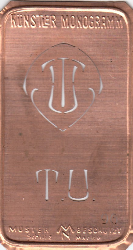 TU - Alte Jugendstil Stickschablone - Medaillon-Design