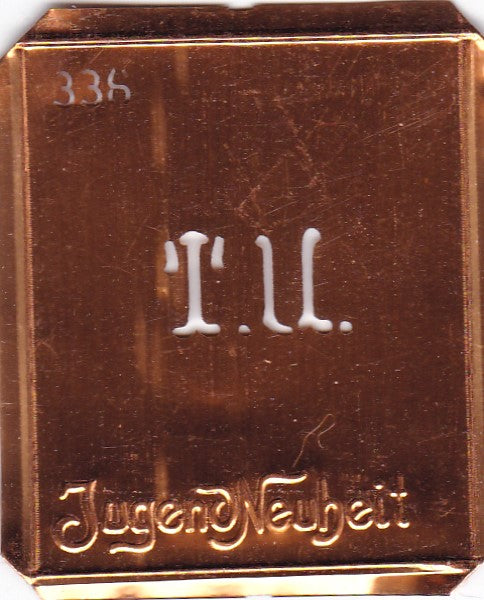 TU - Kleine Monogramm Schablone zum Besticken von Herrenhemden