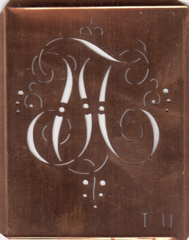 TU - Hübsche alte verschnörkelte Monogrammschablone