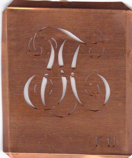 TU - Uralte Monogramm Schablone zum Sticken