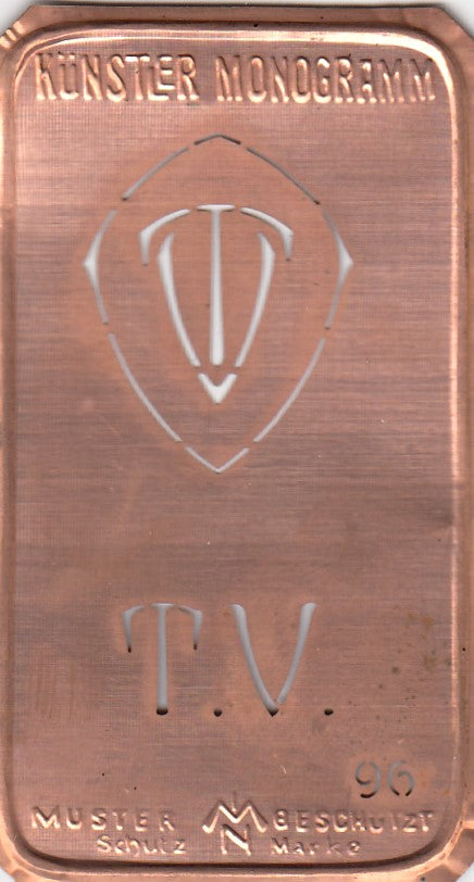 TV - Alte Jugendstil Stickschablone - Medaillon-Design