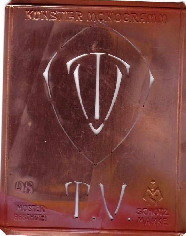 TV - Besondere Jugendstil Monogrammschablone