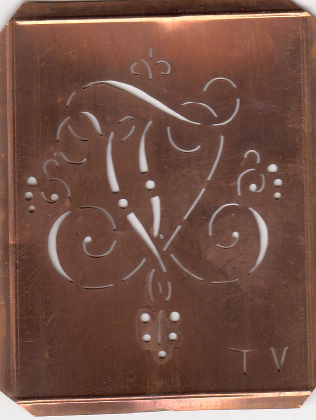 TV - Hübsche alte verschnörkelte Monogrammschablone