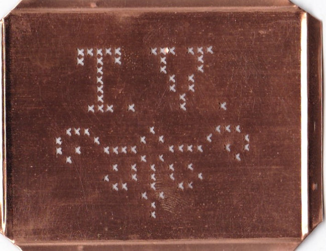 TV - Alte niedliche Kreuzstich Monogramm Schablone