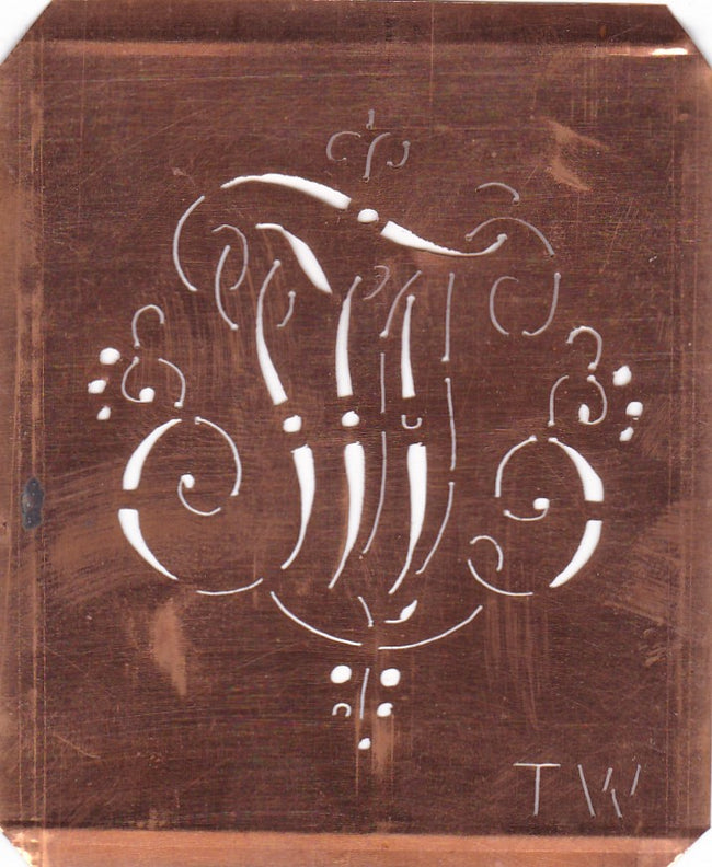 TW - Hübsche alte verschnörkelte Monogrammschablone