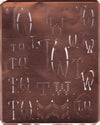 TW - Große attraktive Kupferschablone mit vielen Monogrammen