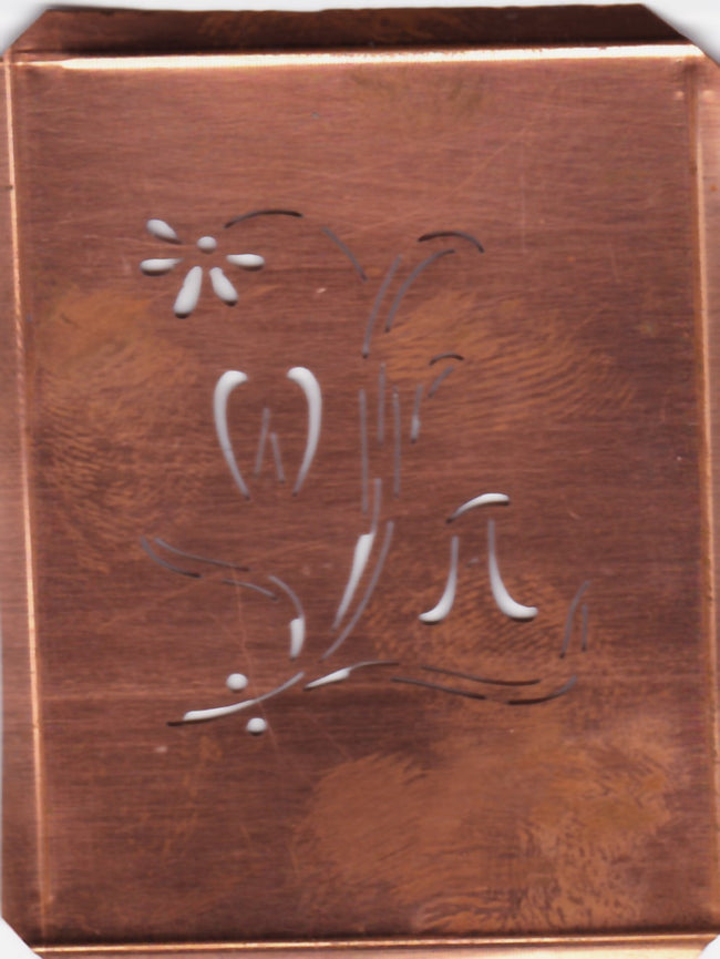 WA - Hübsche, verspielte Monogramm Schablone Blumenumrandung