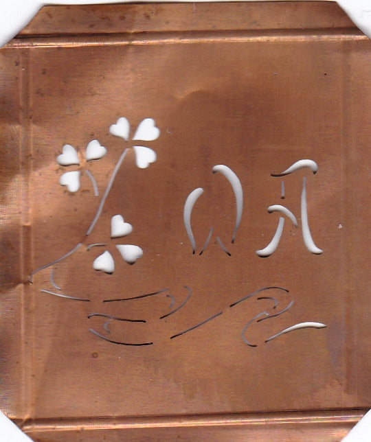 WA - Außergewöhnliche alte Monogrammschablone