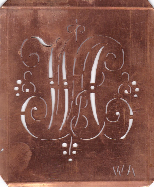 WA - Hübsche alte verschnörkelte Monogrammschablone