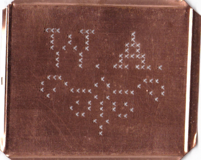 WA - Alte niedliche Kreuzstich Monogramm Schablone