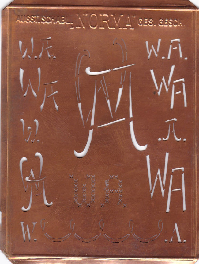 WA - Hübsche alte Monogrammschablone