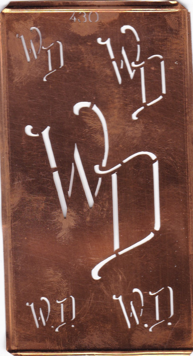 WD - Schablone mitMonogramm in 5 verschiedenen Größen