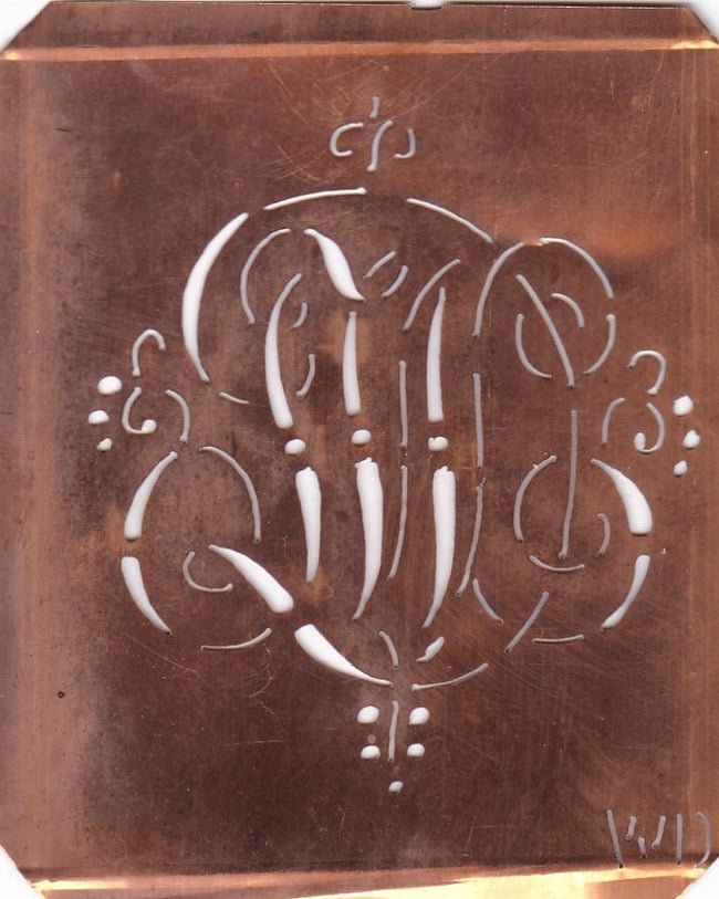 WD - Hübsche alte verschnörkelte Monogrammschablone