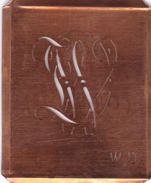 WD - Uralte Monogramm Schablone zum Sticken