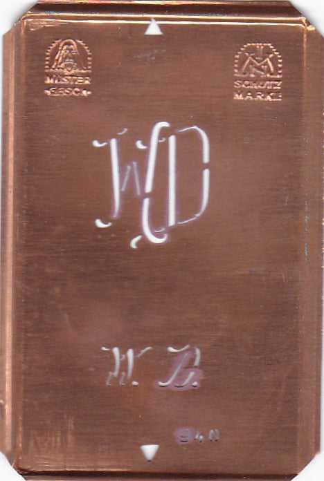 WD - Alte Monogramm Schablone nicht nur zum Sticken