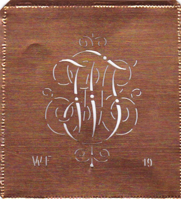 WF - Alte verschlungene zarte Stickschablone