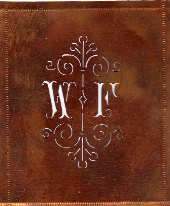 WF - Besonders hübsche alte Monogrammschablone