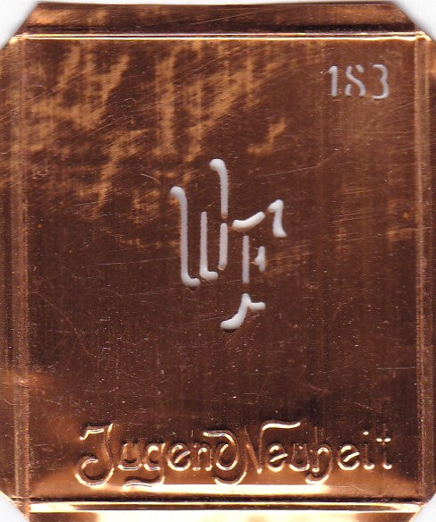 WF - Kleine interessante Monogramm Schablone - nicht nur zum Sticken geeignet