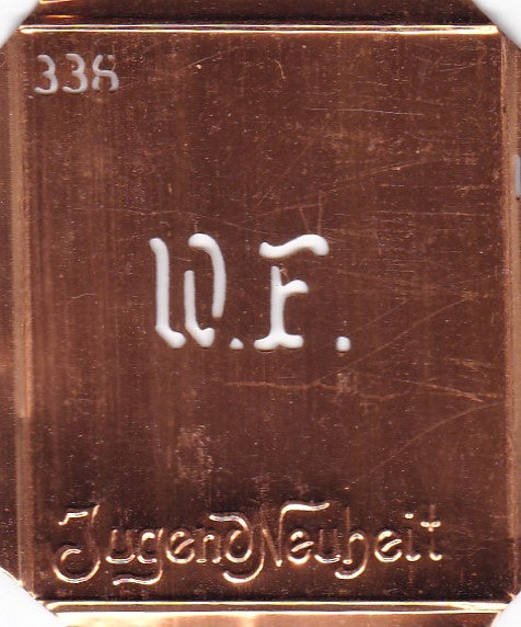 WF - Kleine Monogramm Schablone zum Besticken von Herrenhemden