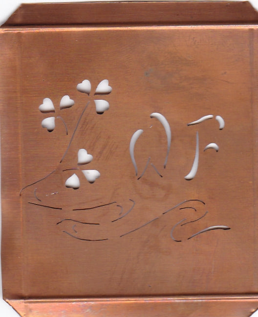 WF - Außergewöhnliche alte Monogrammschablone