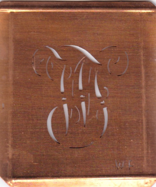 WF - Alte Monogramm Schablone zum Sticken und vieles mehr