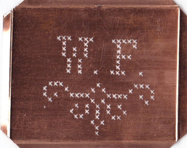 WF - Alte niedliche Kreuzstich Monogramm Schablone