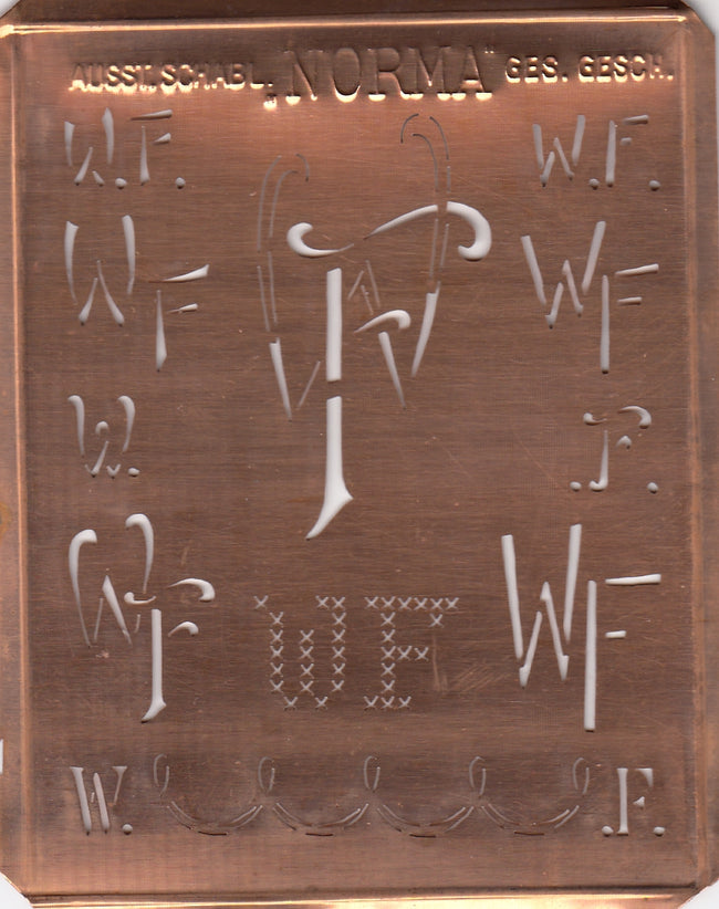 WF - Hübsche alte Monogrammschablone
