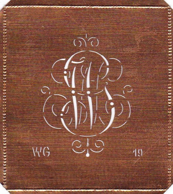 WG - Alte verschlungene zarte Stickschablone