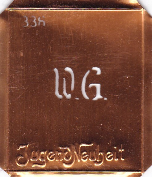 WG - Kleine Monogramm Schablone zum Besticken von Herrenhemden