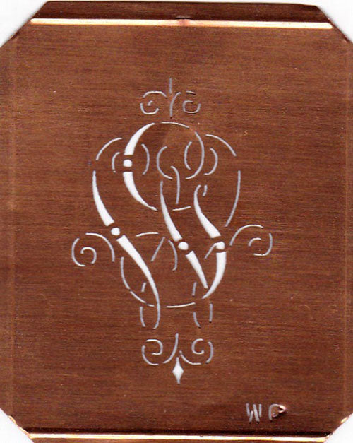 WG- Alte, verschlungene Monogrammschablone