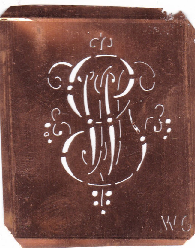 WA - Hübsche alte verschnörkelte Monogrammschablone