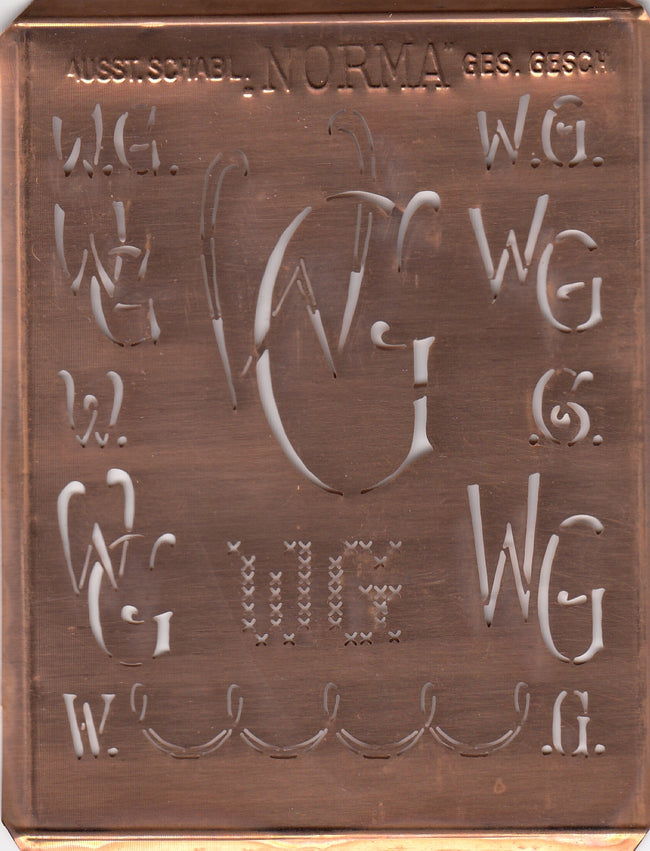 WG - Hübsche alte Monogrammschablone