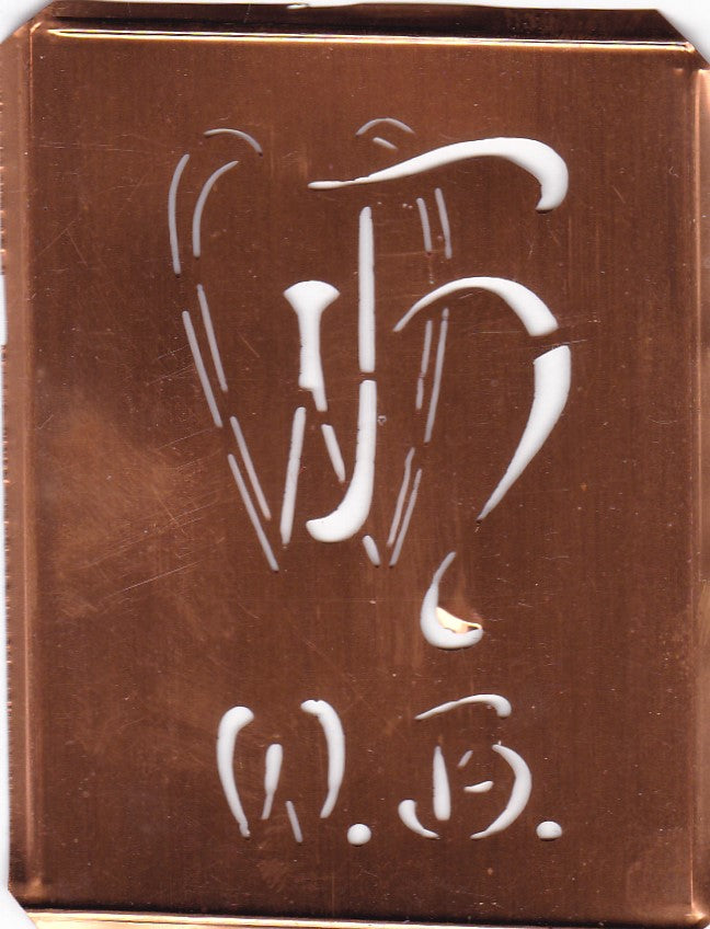WH - Stickschablone für 2 verschiedene Monogramme