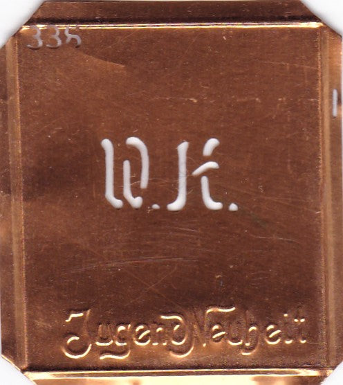 WH - Kleine Monogramm Schablone zum Besticken von Herrenhemden
