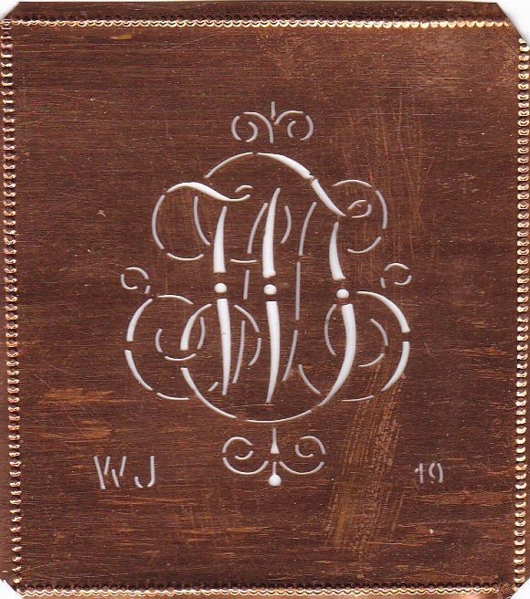 WJ - Alte verschlungene zarte Stickschablone