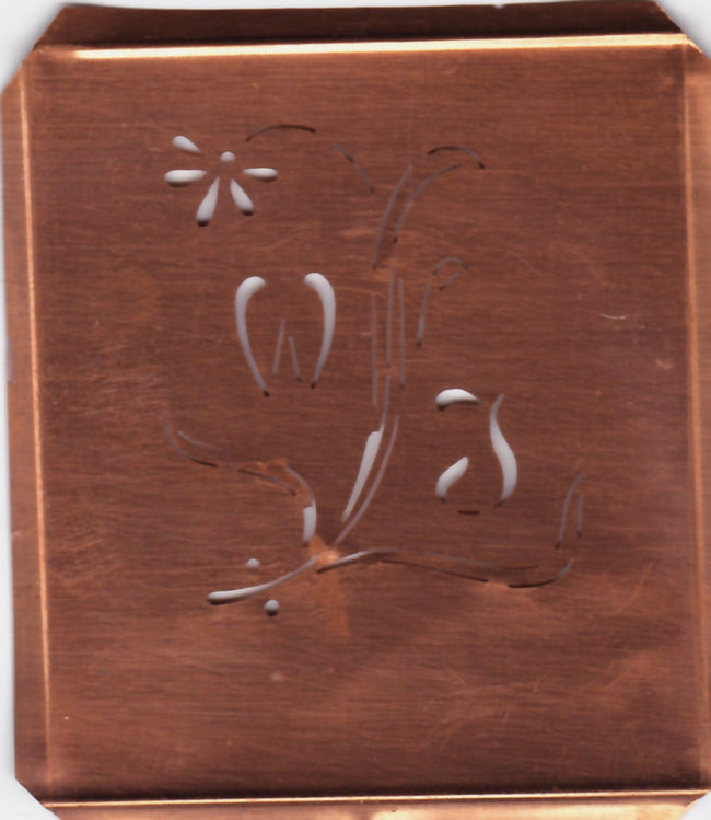WJ - Hübsche, verspielte Monogramm Schablone Blumenumrandung