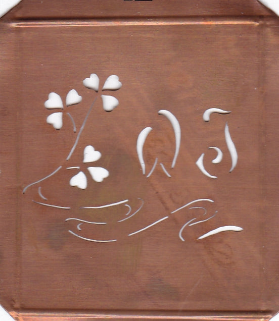 WJ - Außergewöhnliche alte Monogrammschablone