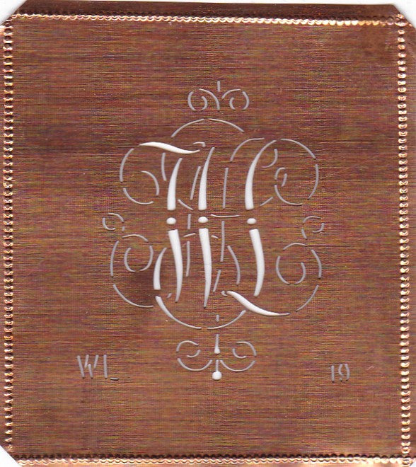 WL - Alte verschlungene zarte Stickschablone