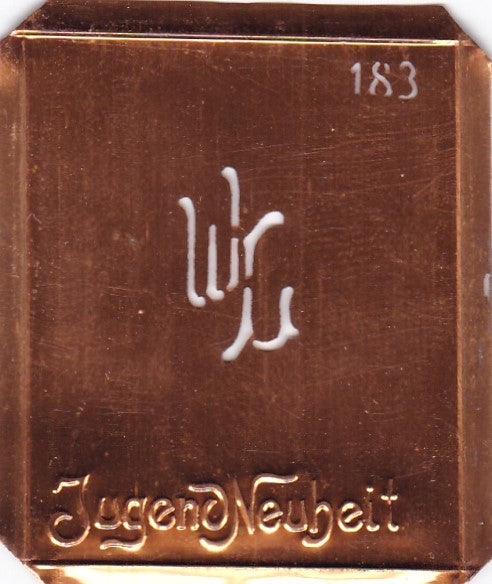 WL - Kleine interessante Monogramm Schablone - nicht nur zum Sticken geeignet